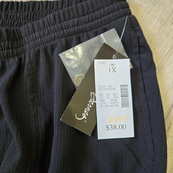 Maggie Barnes Convertible Pants Capris Women's Size 1X Dark Black Lightweight - Picture 9 of 12